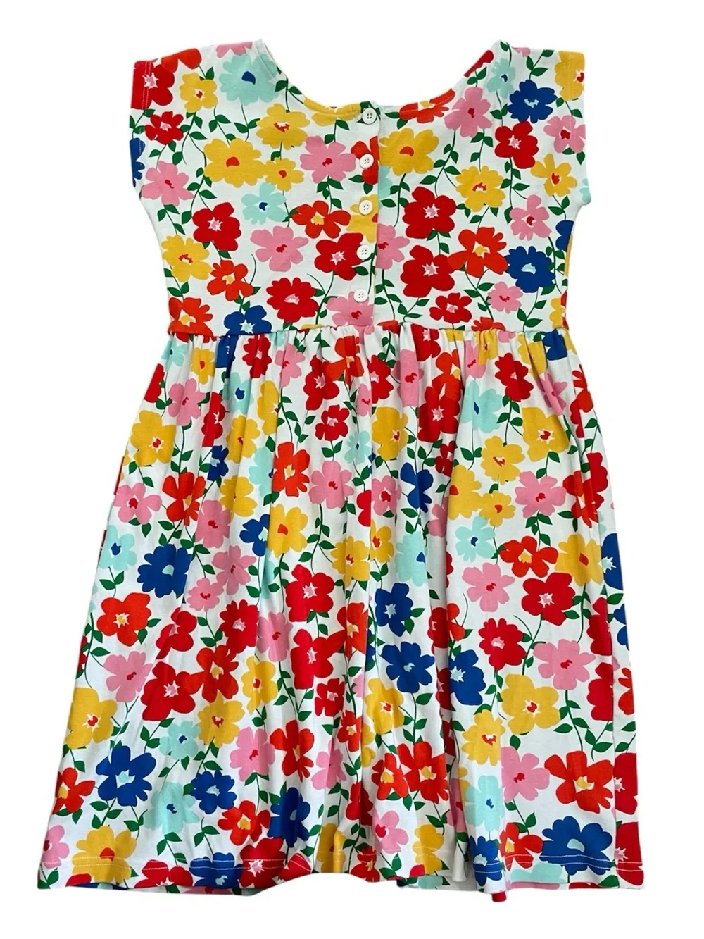 HANNA ANDERSSON | 100% Cotton Floral Button Front Casual Dress | 150cm